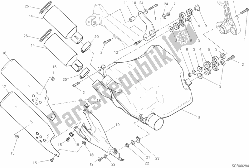 Todas as partes de 31b - Silenciador De Exaustão do Ducati Scrambler Full Throttle 803 2020